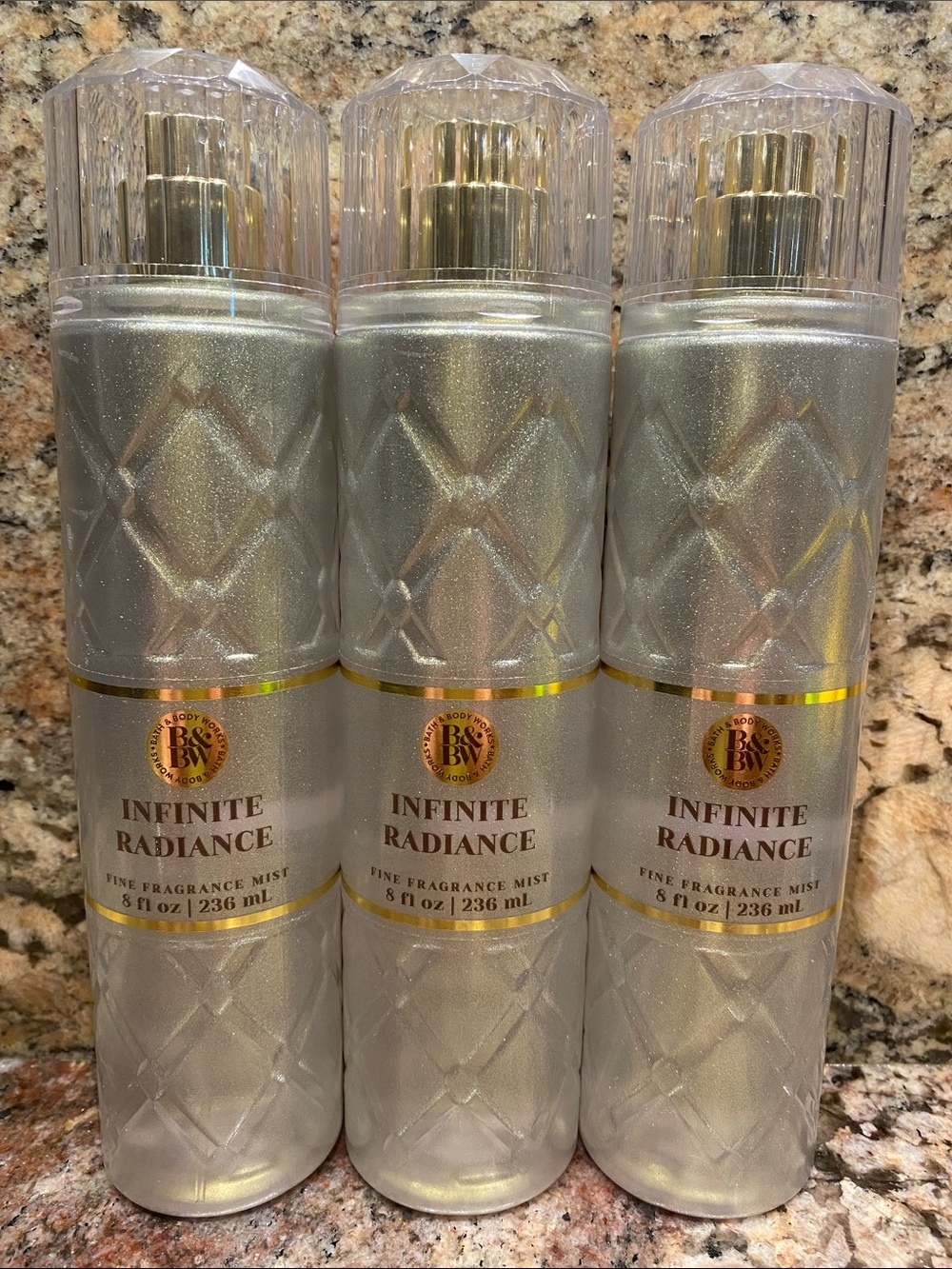 3) - “INFINITE RADIANCE” Fine Fragrance Mist by B&BW, 8-fl oz / 236 mL, NWTag